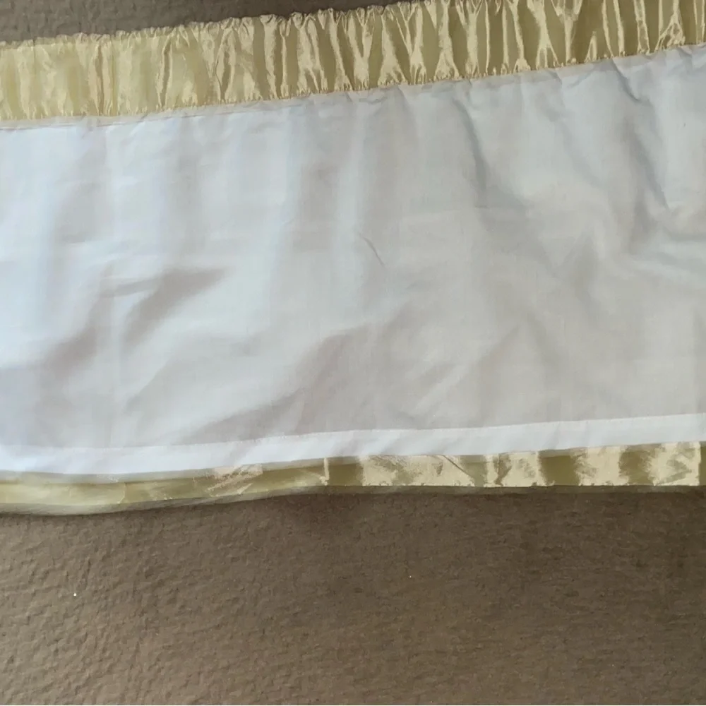 Peri Gold Sheen Textured Tiered Rod Pocket Elegant Window Valance Curtain 52x18